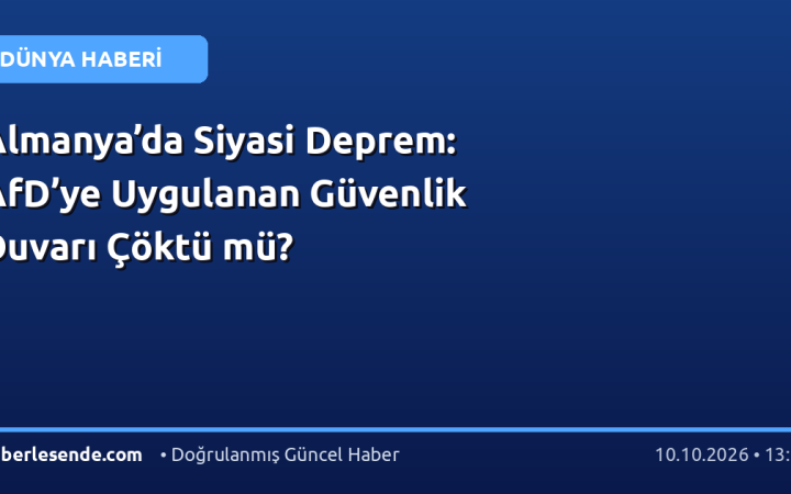Almanya’da Siyasi Deprem: AfD’ye Uygulanan Güvenlik Duvarı Çöktü mü?