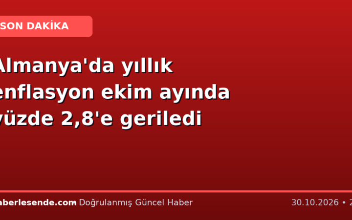 Almanya'da yıllık enflasyon ekim ayında yüzde 2,8'e geriledi