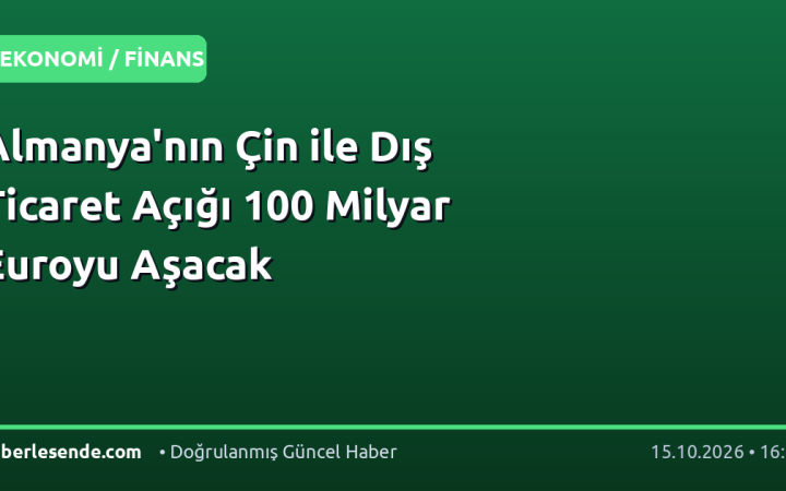 Almanya'nın Çin ile Dış Ticaret Açığı 100 Milyar Euroyu Aşacak
