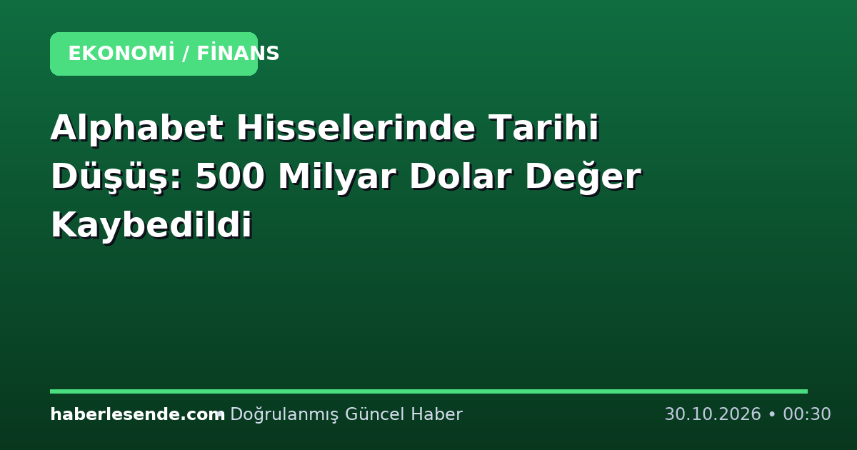 Alphabet Hisselerinde Tarihi Düşüş: 500 Milyar Dolar Değer Kaybedildi