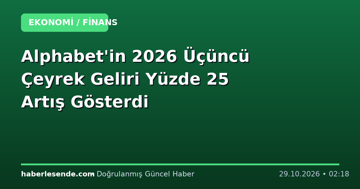 Alphabet'in 2026 Üçüncü Çeyrek Geliri Yüzde 25 Artış Gösterdi