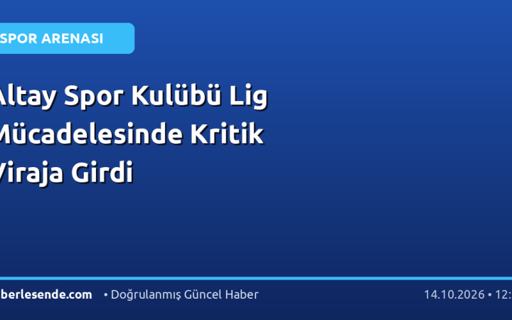 Altay Spor Kulübü Lig Mücadelesinde Kritik Viraja Girdi