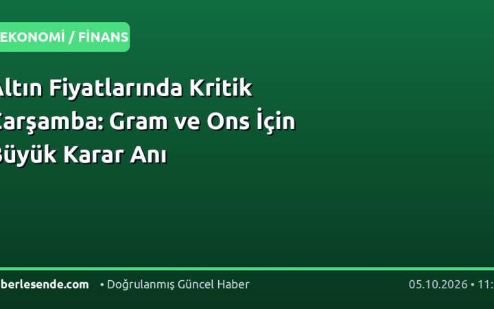 Altın Fiyatlarında Kritik Çarşamba: Gram ve Ons İçin Büyük Karar Anı