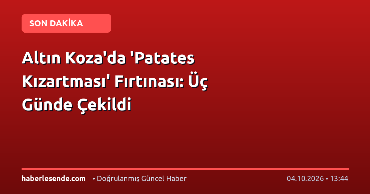 Altın Koza'da 'Patates Kızartması' Fırtınası: Üç Günde Çekildi