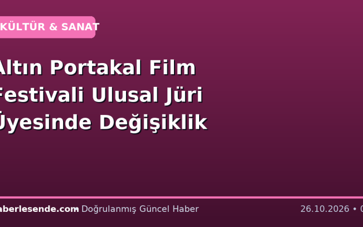 Altın Portakal Film Festivali Ulusal Jüri Üyesinde Değişiklik