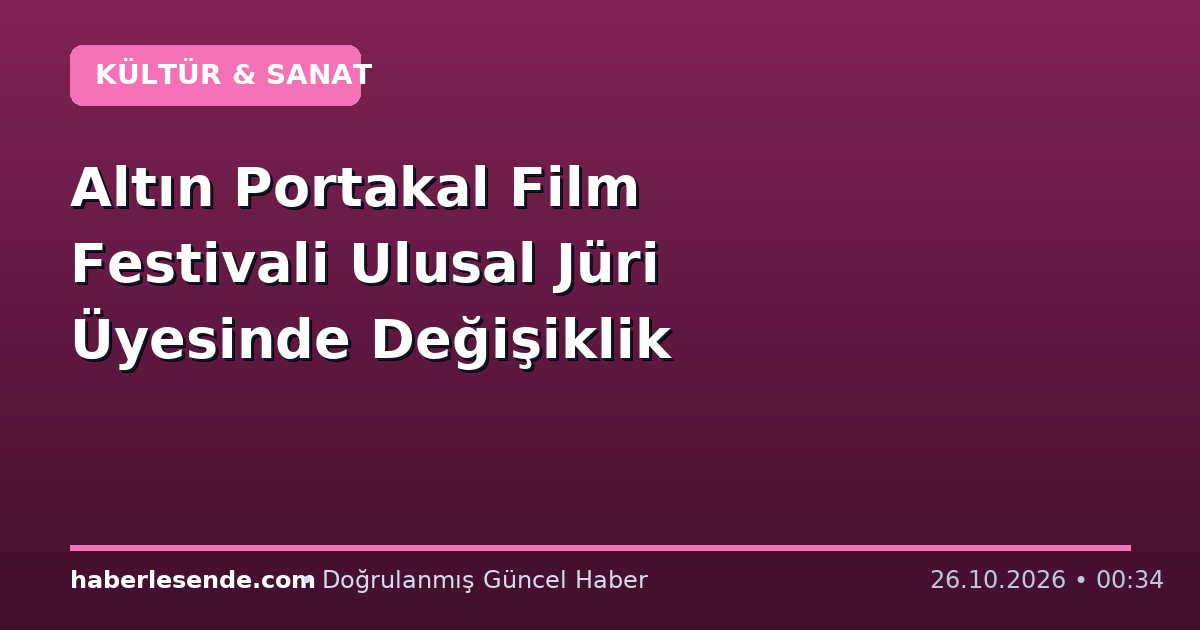 Altın Portakal Film Festivali Ulusal Jüri Üyesinde Değişiklik