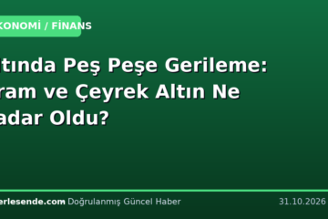 Altında Peş Peşe Gerileme: Gram ve Çeyrek Altın Ne Kadar Oldu?
