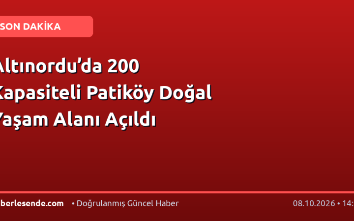 Altınordu’da 200 Kapasiteli Patiköy Doğal Yaşam Alanı Açıldı