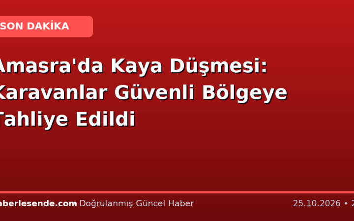 Amasra'da Kaya Düşmesi: Karavanlar Güvenli Bölgeye Tahliye Edildi