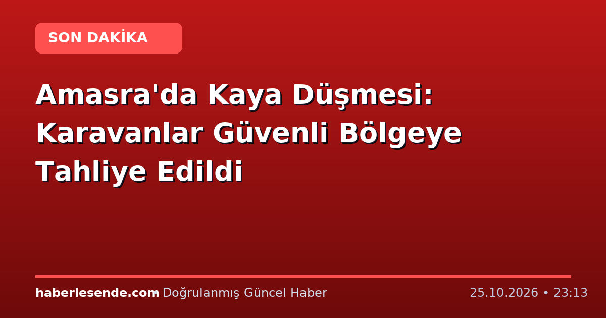 Amasra'da Kaya Düşmesi: Karavanlar Güvenli Bölgeye Tahliye Edildi