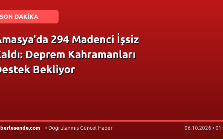 Amasya'da 294 Madenci İşsiz Kaldı: Deprem Kahramanları Destek Bekliyor