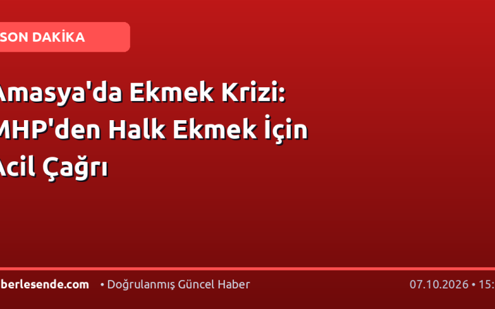 Amasya'da Ekmek Krizi: MHP'den Halk Ekmek İçin Acil Çağrı