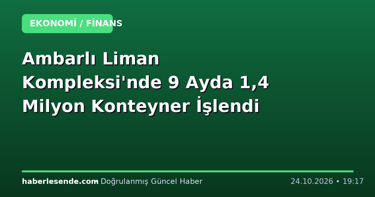 Ambarlı Liman Kompleksi'nde 9 Ayda 1,4 Milyon Konteyner İşlendi