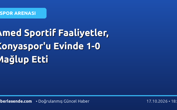 Amed Sportif Faaliyetler, Konyaspor'u Evinde 1-0 Mağlup Etti