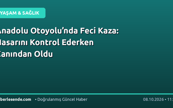 Anadolu Otoyolu’nda Feci Kaza: Hasarını Kontrol Ederken Canından Oldu
