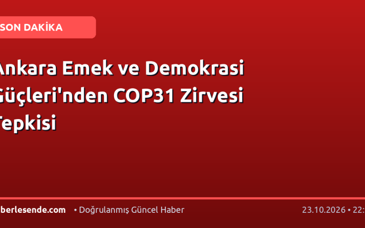 Ankara Emek ve Demokrasi Güçleri'nden COP31 Zirvesi Tepkisi