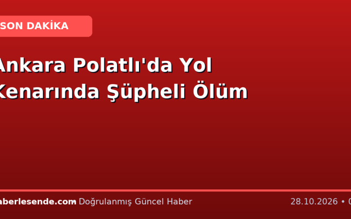 Ankara Polatlı'da Yol Kenarında Şüpheli Ölüm