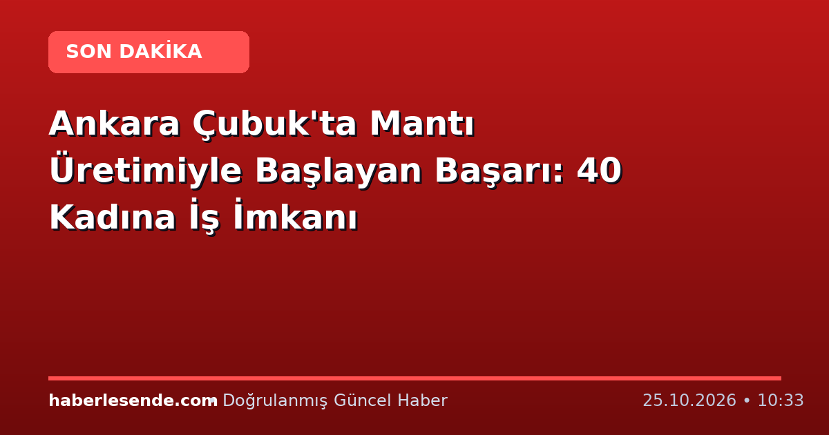 Ankara Çubuk'ta Mantı Üretimiyle Başlayan Başarı: 40 Kadına İş İmkanı