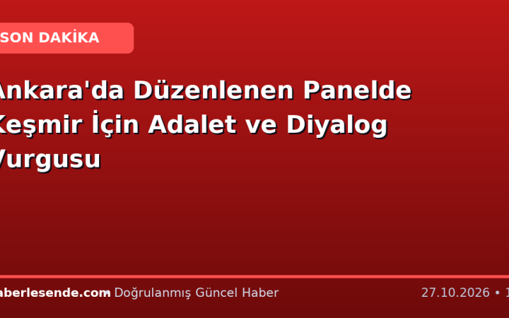 Ankara'da Düzenlenen Panelde Keşmir İçin Adalet ve Diyalog Vurgusu