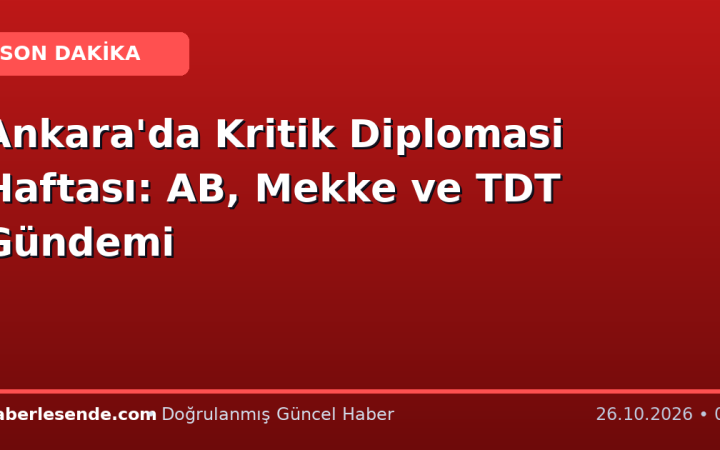 Ankara'da Kritik Diplomasi Haftası: AB, Mekke ve TDT Gündemi