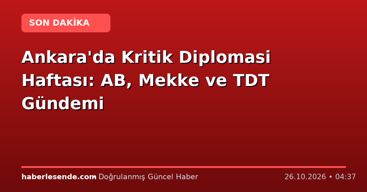 Ankara'da Kritik Diplomasi Haftası: AB, Mekke ve TDT Gündemi