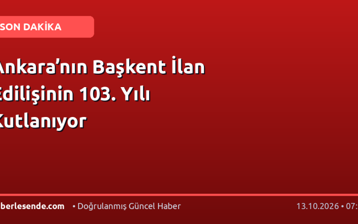 Ankara’nın Başkent İlan Edilişinin 103. Yılı Kutlanıyor