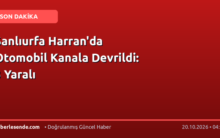 Şanlıurfa Harran'da Otomobil Kanala Devrildi: 3 Yaralı