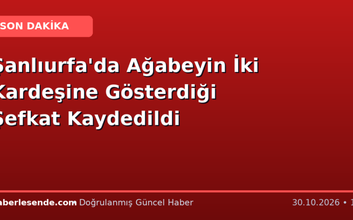 Şanlıurfa'da Ağabeyin İki Kardeşine Gösterdiği Şefkat Kaydedildi