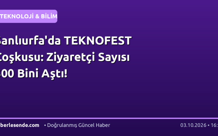 Şanlıurfa'da TEKNOFEST Coşkusu: Ziyaretçi Sayısı 500 Bini Aştı!