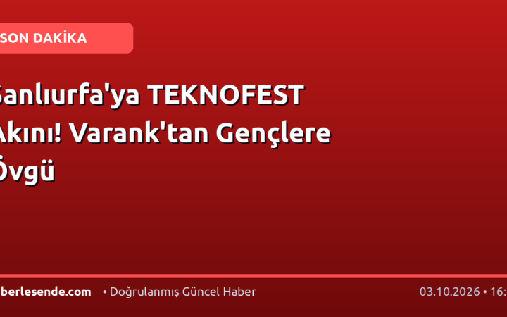 Şanlıurfa'ya TEKNOFEST Akını! Varank'tan Gençlere Övgü