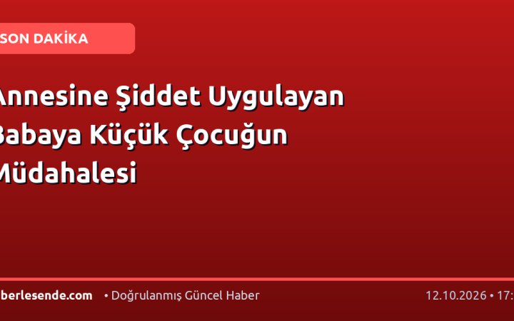 Annesine Şiddet Uygulayan Babaya Küçük Çocuğun Müdahalesi