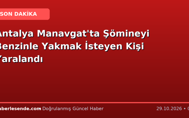 Antalya Manavgat'ta Şömineyi Benzinle Yakmak İsteyen Kişi Yaralandı
