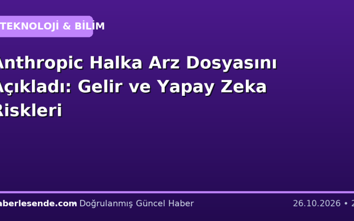 Anthropic Halka Arz Dosyasını Açıkladı: Gelir ve Yapay Zeka Riskleri