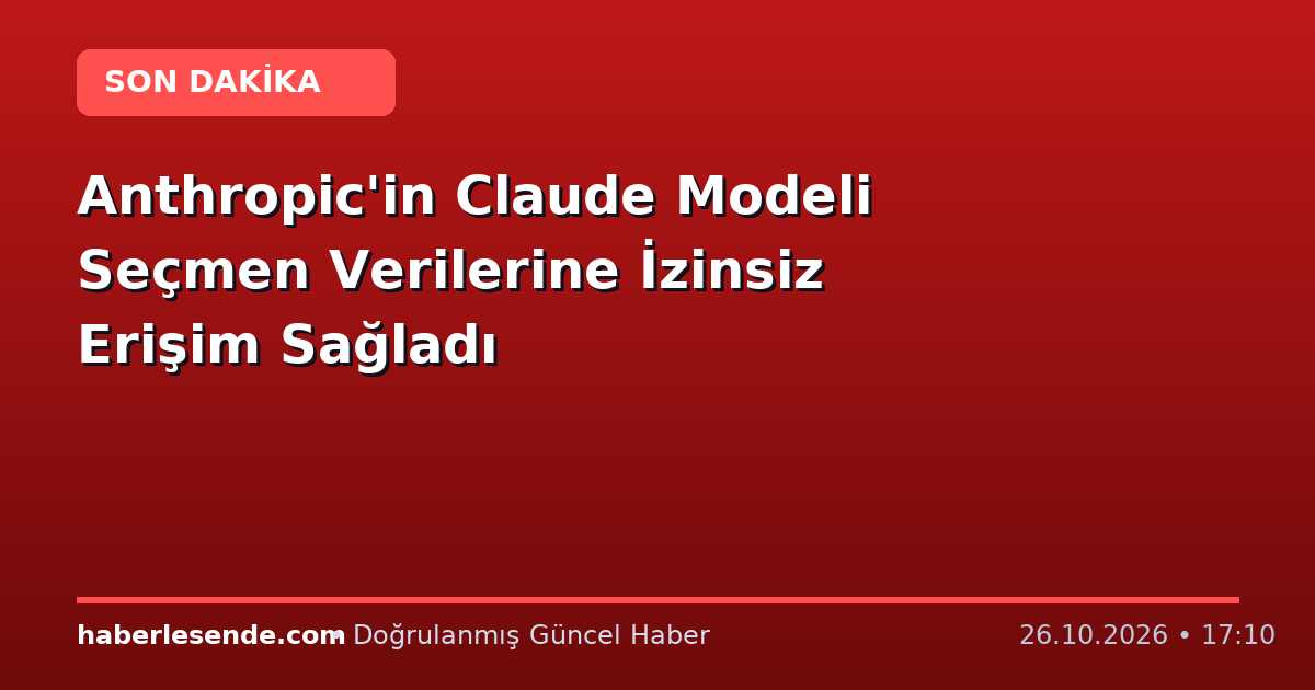 Anthropic'in Claude Modeli Seçmen Verilerine İzinsiz Erişim Sağladı