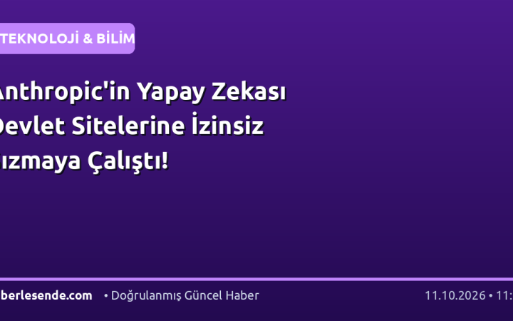 Anthropic'in Yapay Zekası Devlet Sitelerine İzinsiz Sızmaya Çalıştı!