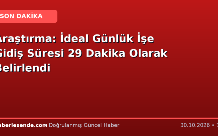 Araştırma: İdeal Günlük İşe Gidiş Süresi 29 Dakika Olarak Belirlendi