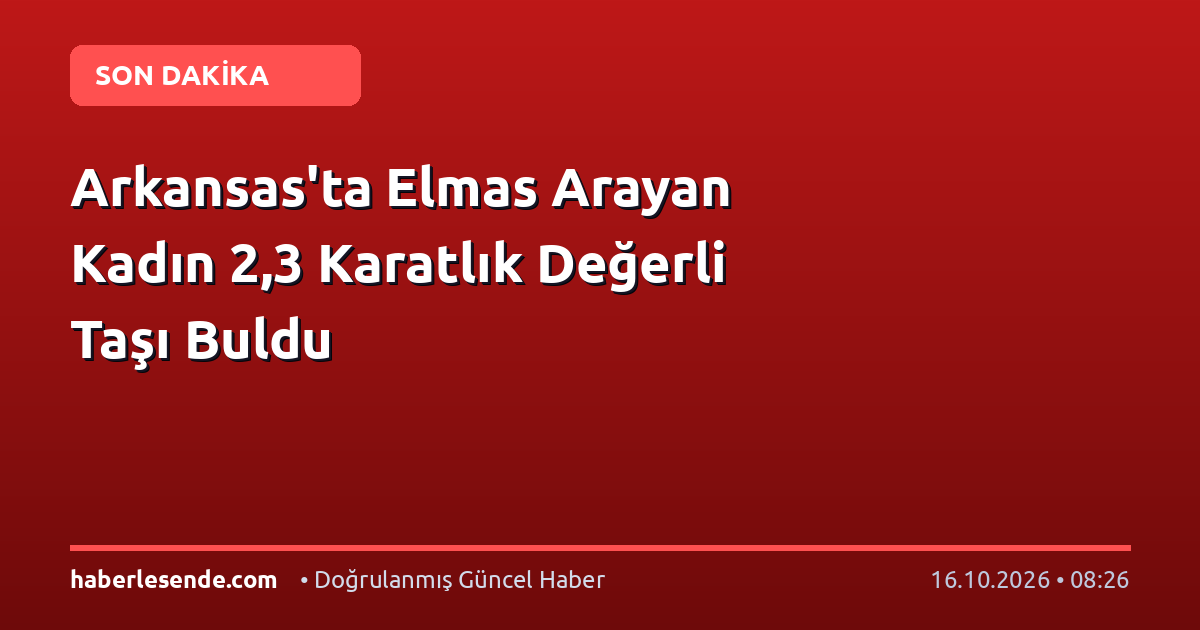 Arkansas'ta Elmas Arayan Kadın 2,3 Karatlık Değerli Taşı Buldu