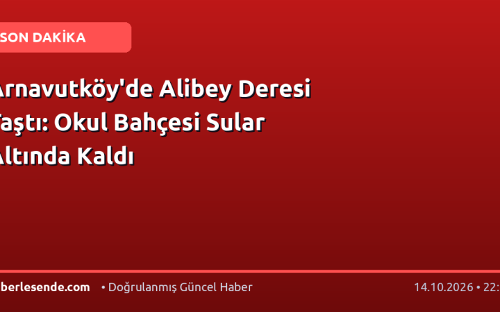 Arnavutköy'de Alibey Deresi Taştı: Okul Bahçesi Sular Altında Kaldı