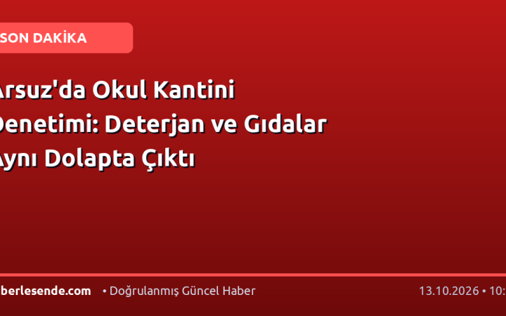 Arsuz'da Okul Kantini Denetimi: Deterjan ve Gıdalar Aynı Dolapta Çıktı