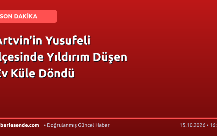 Artvin'in Yusufeli İlçesinde Yıldırım Düşen Ev Küle Döndü