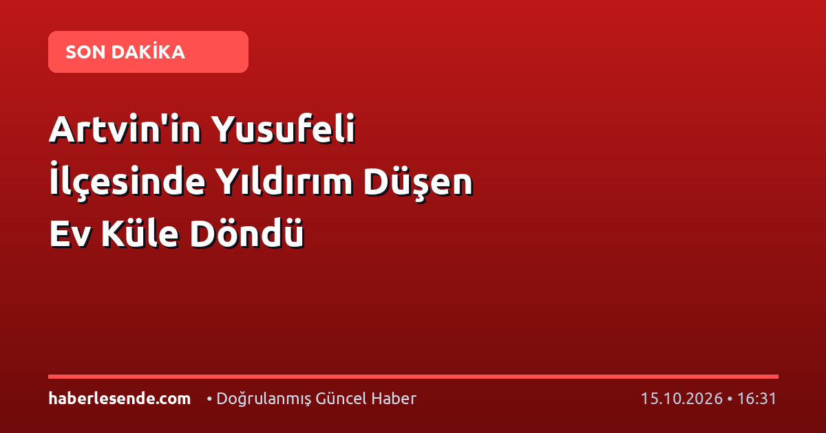 Artvin'in Yusufeli İlçesinde Yıldırım Düşen Ev Küle Döndü