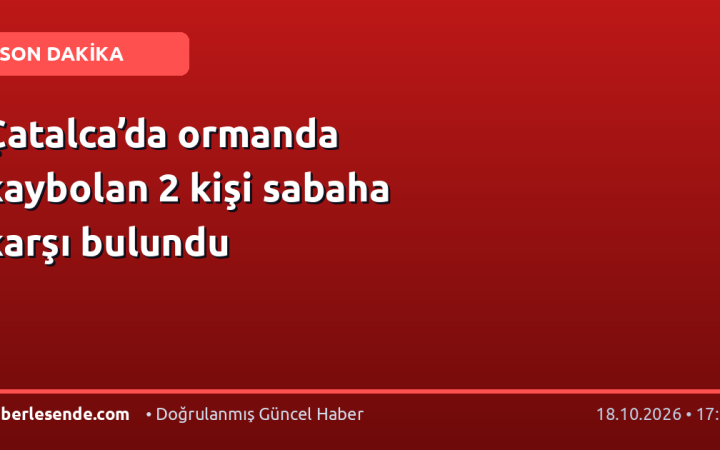 Çatalca’da ormanda kaybolan 2 kişi sabaha karşı bulundu