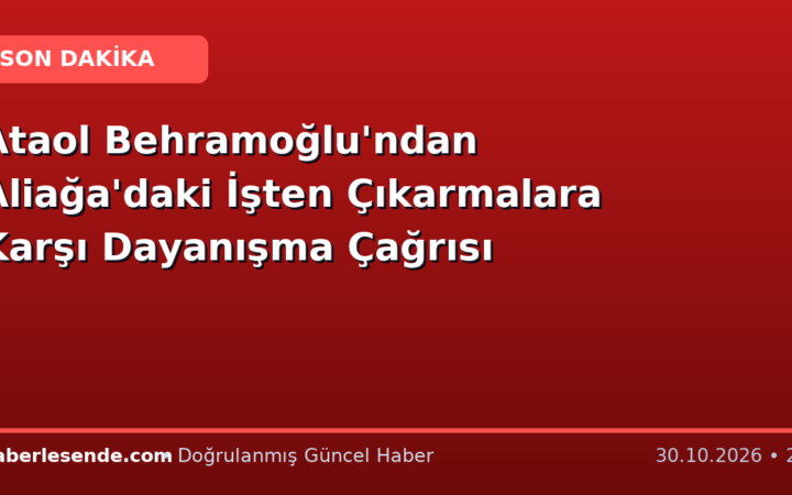 Ataol Behramoğlu'ndan Aliağa'daki İşten Çıkarmalara Karşı Dayanışma Çağrısı