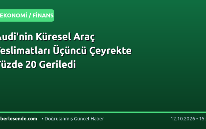 Audi'nin Küresel Araç Teslimatları Üçüncü Çeyrekte Yüzde 20 Geriledi
