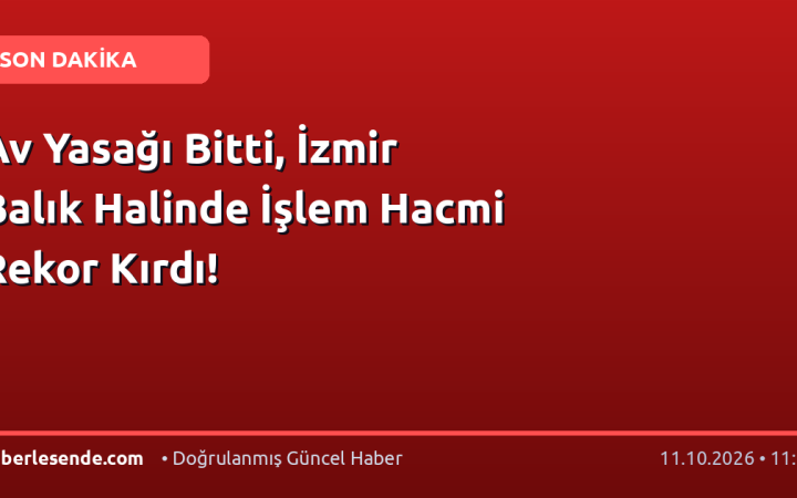 Av Yasağı Bitti, İzmir Balık Halinde İşlem Hacmi Rekor Kırdı!