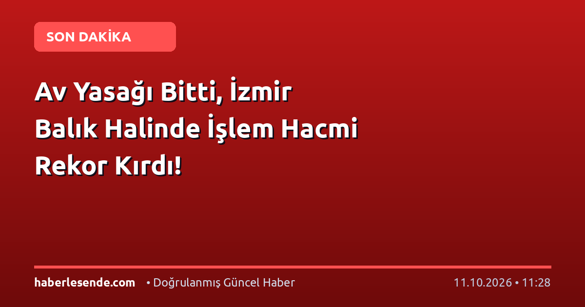 Av Yasağı Bitti, İzmir Balık Halinde İşlem Hacmi Rekor Kırdı!