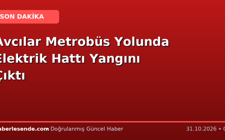 Avcılar Metrobüs Yolunda Elektrik Hattı Yangını Çıktı