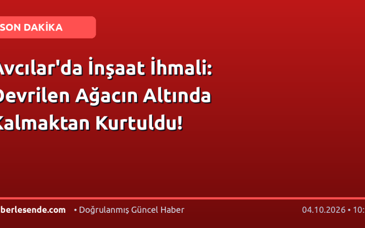 Avcılar'da İnşaat İhmali: Devrilen Ağacın Altında Kalmaktan Kurtuldu!