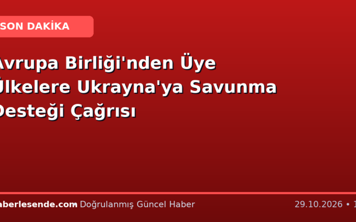 Avrupa Birliği'nden Üye Ülkelere Ukrayna'ya Savunma Desteği Çağrısı