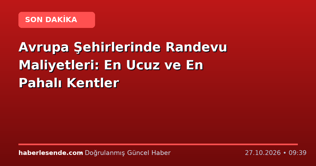 Avrupa Şehirlerinde Randevu Maliyetleri: En Ucuz ve En Pahalı Kentler